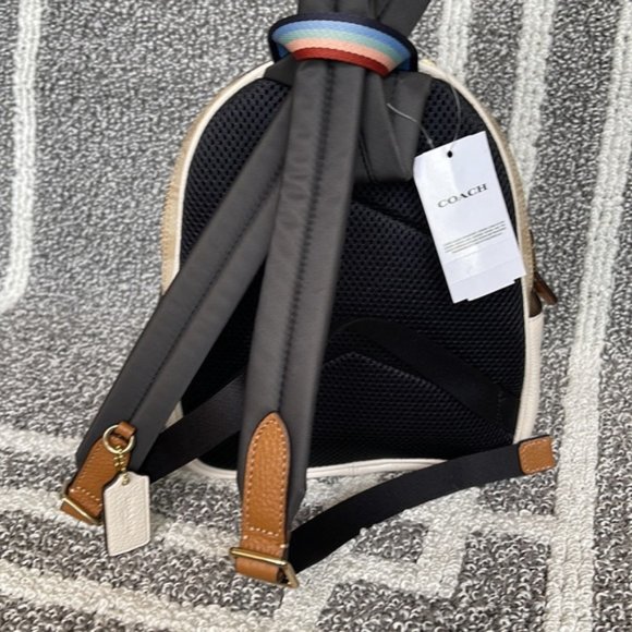 Coach Mini Court Backpack In Signature Canvas With Pear Light Khaki Chal… - Picture 8 of 14